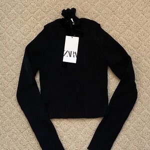 NWT Zara black ribbed turtle neck sweater